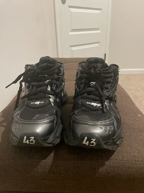 Balenciaga Kids Black Chunky Lace-Up Sneakers